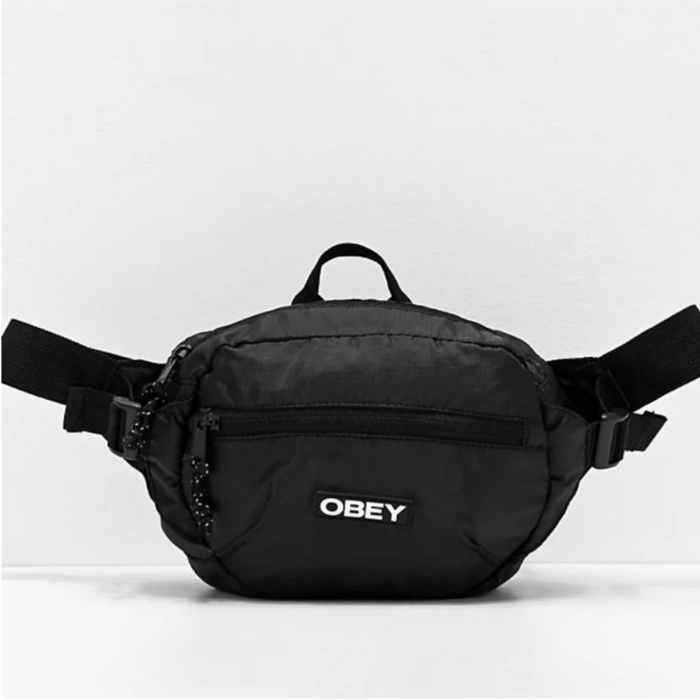 Obey Commuter Black Crossbody Fanny Pack